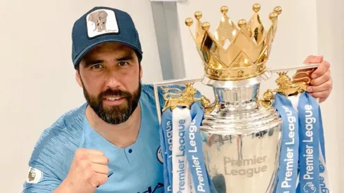 Claudio Bravo celebró el título del Manchester City