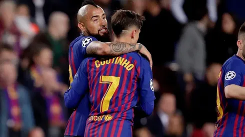 Vidal y Coutinho juntos en el Barcelona