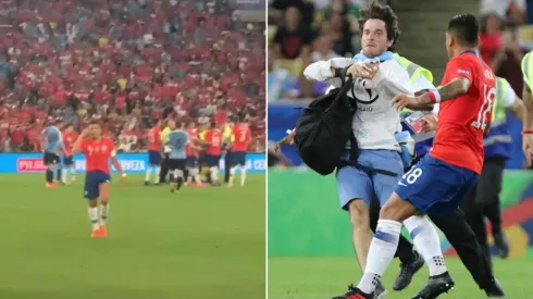 El gesto de Alexis mientras Jara impactaba a la gallina.