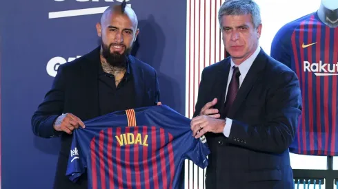 Arturo Vidal presentado en el Barcelona