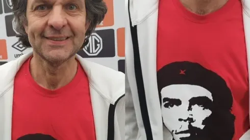 Aníbal Mosa con un modelito del Che Guevara