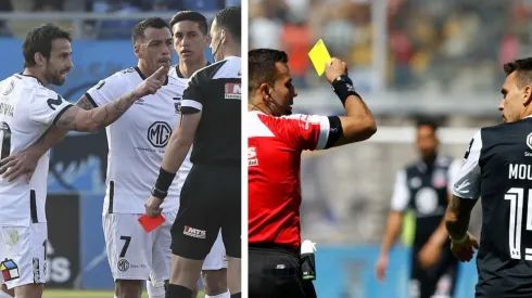 Valdivia y Mouche recibiendo tarjetas