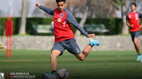 Andrés Vilches en la última práctica de Colo Colo.