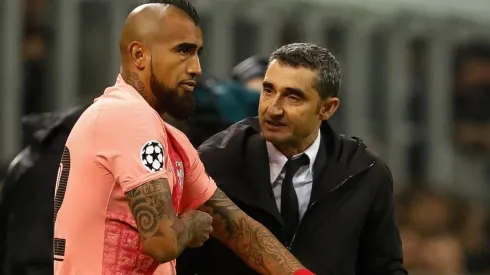 Ernesto Valverde con Arturo Vidal