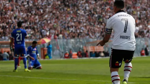 Paredes celebrando uno de sus goles en el Monumental