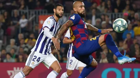 Arturo Vidal anotando un gol al Valladolid