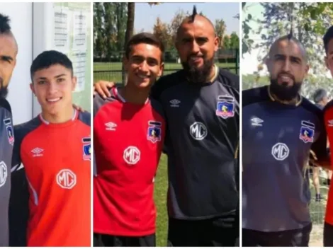 Juveniles de Colo Colo no perdieron la oportunidad de una foto con el King