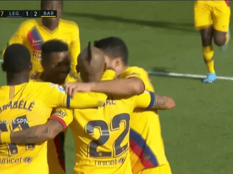 Fundamental: Vidal salva el liderato del Barcelona con gol ante Leganés