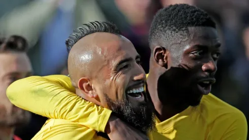 Vidal celebra su gol