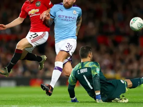 Bravo aportó con un tremendo pase para el 1-0 del City sobre el United