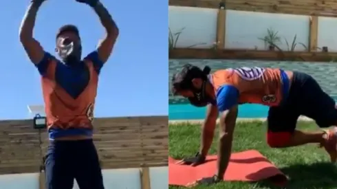 Marcos Bolados entrena con particular atuendo