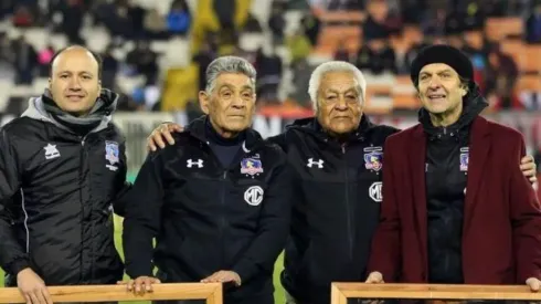 Jorge Toro recibiendo un merecido homenaje junto a Manuel Muñoz en el Monumental