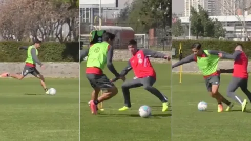 Matías Fernández en el entrenamiento de hoy