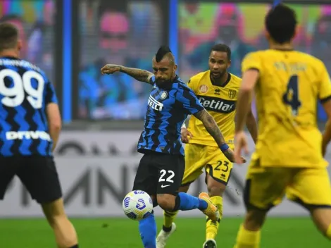 Vidal ingresó en el ST del sufrido empate del Inter con el Parma