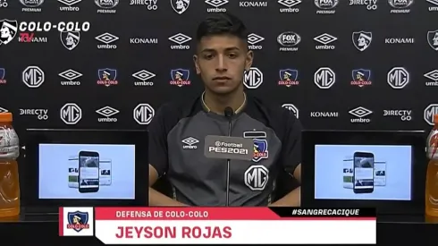 Jeyson Rojas habló en conferencia de prensa | Foto: Captura Colo Colo TV.