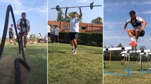 Plantel de Colo Colo realiza trabajos físicos | Foto: captura Colo Colo Oficial.