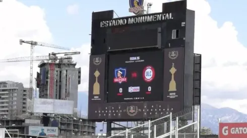 Así luce por ahora el tablero marcador del Estadio Monumental.