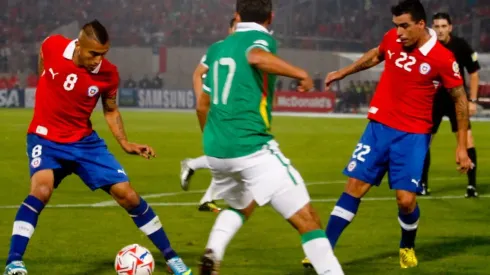 Vidal celebra el gol de Paredes en Coquimbo