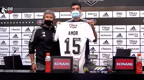 Emiliano Amor junto a Daniel Morón en su presentación.