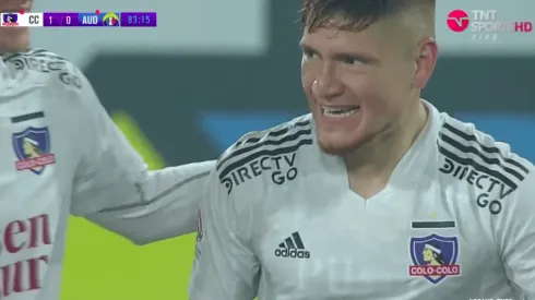 Leonardo Gil celebra su golazo contra Audax Italiano.