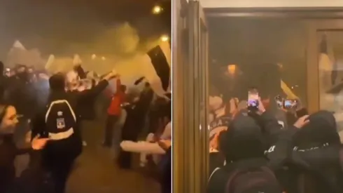 Los hinchas albos llegaron a apoyar a las albas.