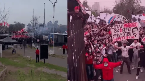 Hinchas de Colo Colo realizaron arengazo Monumental previo a la Copa Chile.