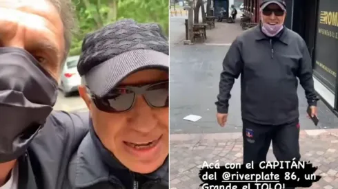 El Tolo Gallego con el buzo de Colo Colo