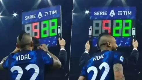 Vidal y su broma al cuarto árbitro.