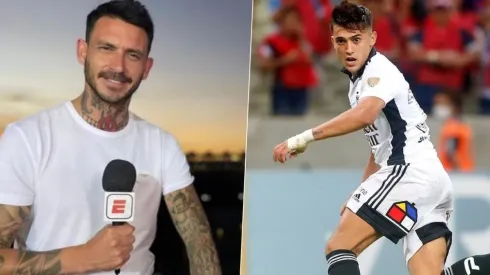 Mauricio Pinilla llenó de flores a Pablo Solari tras su gran actuación ante Fortaleza.