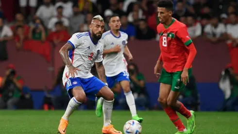 Arturo Vidal jugando ante Marruecos
