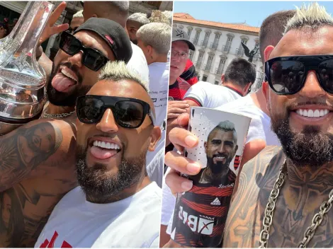Vidal continúa celebrando los títulos de Flamengo en Brasil