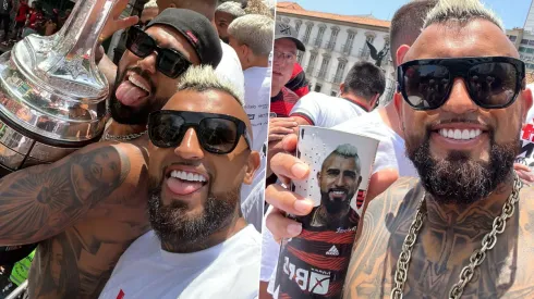 Vidal continúa celebrando los títulos de Flamengo en Brasil.
