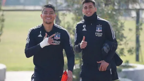 Martin Riffo junto a Brayan Cortés en Colo Colo