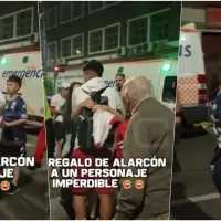 La emoción de un pequeño hincha de Huracán al recibir la camiseta de Williams Alarcón
