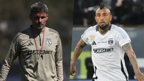 Fernando Ortiz le raya la cancha a Arturo Vidal.