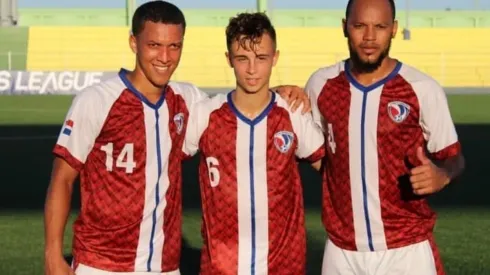 Domingo Peralta (derecha), Carlos Heredia (centro) y Jean Carlos López (izquierda) anotaron los tantos dominicanos