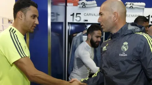 Keylor Navas y Zinedine Zidane