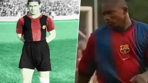 Alejandro Morera Soto y Froylan Ledezma con la camiseta del Barcelona