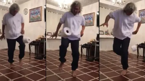 ¡Dibuje, maestro! El Mágico González hizo el reto de los 10 toques