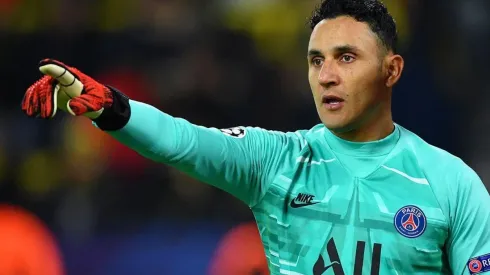 Keylor Navas durante un partido de Champions League con el PSG