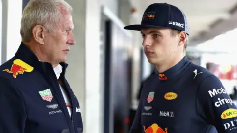 Helmut Marko junto a Max Verstappen.