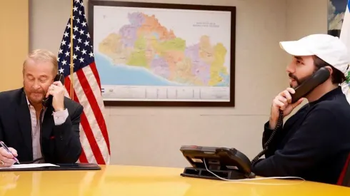 Bukele junto al embajador estadounidense en llamada con Donald Trump.