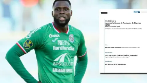 Yustin Arboleda denuncia al Marathón ante la FIFA