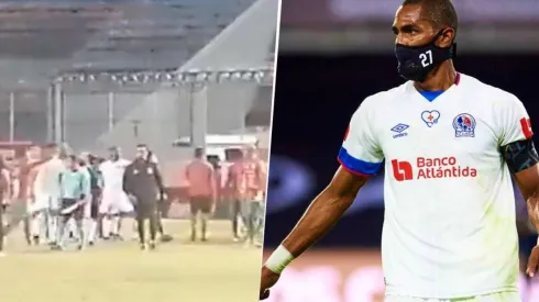 Jerry Bengtson le da un botellazo a un jugador de Marathón