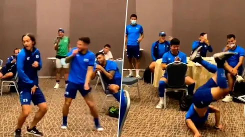 Los jugadores de El Salvador se ponen a bailar en la previa ante Honduras
