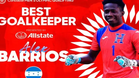 Alex Güity es condecorado por Concacaf como mejor arquero del Preolímpico