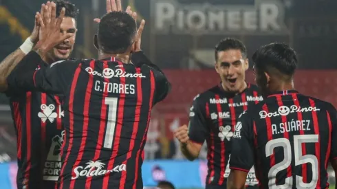 Celebración manuda tras el gol de Gabriel Torres (LDA Oficial)