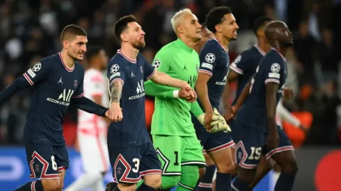 Keylor Navas y el PSG celebran el gane ante el RB Leipzig (Getty)
