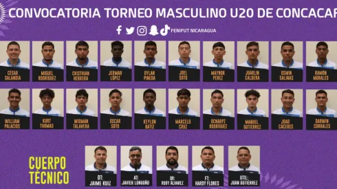 Clasificatorias al Campeonato Masculino Sub-20 de Concacaf: lista de convocados, grupo y fixture de Nicaragua en el torneo.