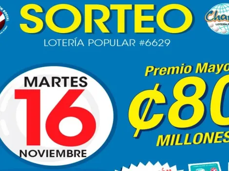 ◉ Chances de Costa Rica de HOY: sorteo, resultados y números ganadores martes 16 de noviembre | Lotería Costa Rica Premio Mayor 80 millones